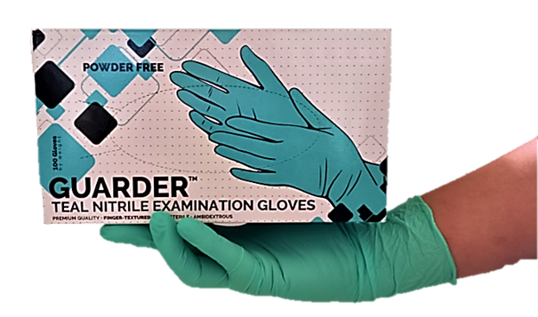 GUARDER Nitril Teal kékeszöld 3,4g púdermentes kesztyű XS