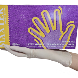 MAXTER Latex PÚDERMENTES 5,7g vizsgálókesztyű L