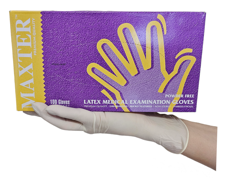 MAXTER Latex PÚDERMENTES 5,7g vizsgálókesztyű L
